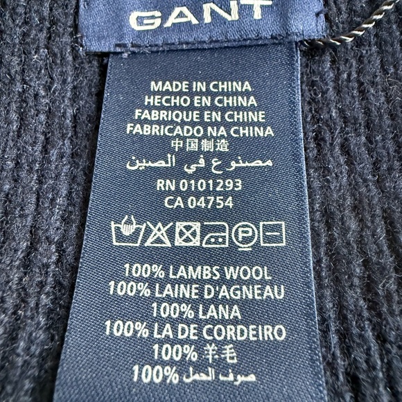 Grant Mens 100% Lambs WoolEssential Knitted Scarf Navy Blue - Picture 4 of 5
